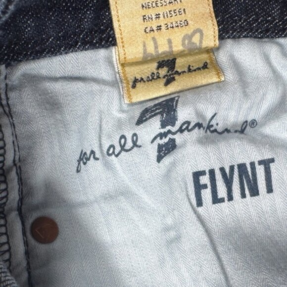 7 for All Mankind Flynt Dojo Style Gold Embroidered Pockets Bootcut Jeans 28 - Picture 14 of 16